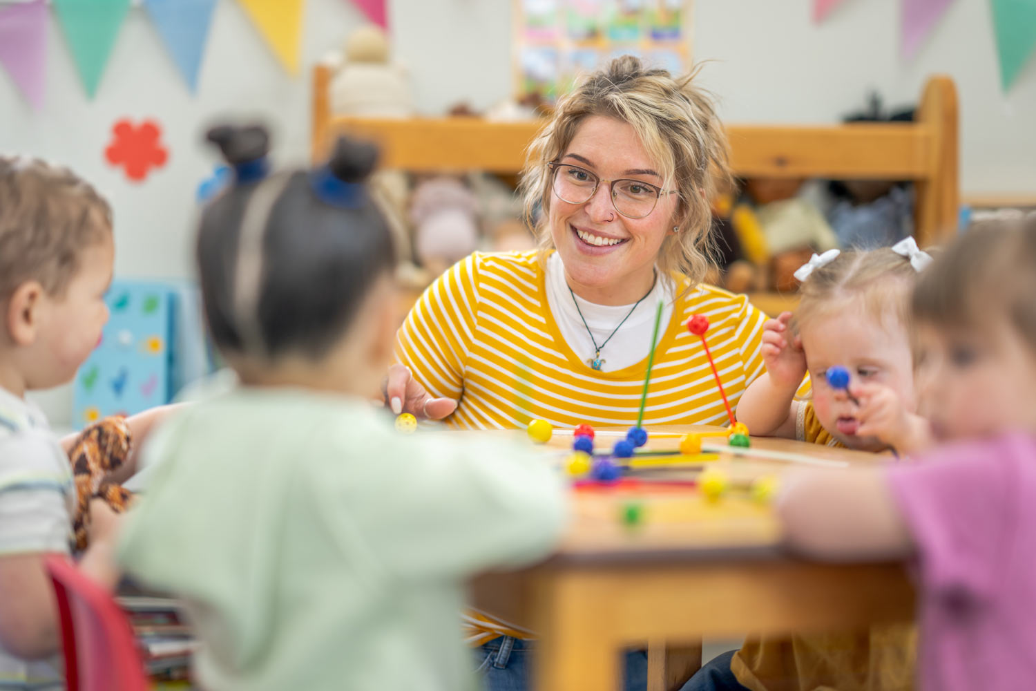 A teacher with children